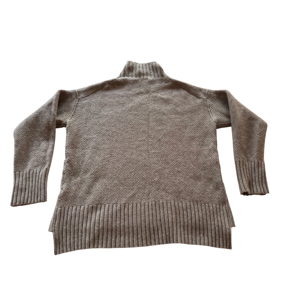 Everlane Honeycomb Funnel Neck Wool Cashmere Sweater Light Heathered Taupe S - Picture 3 of 7